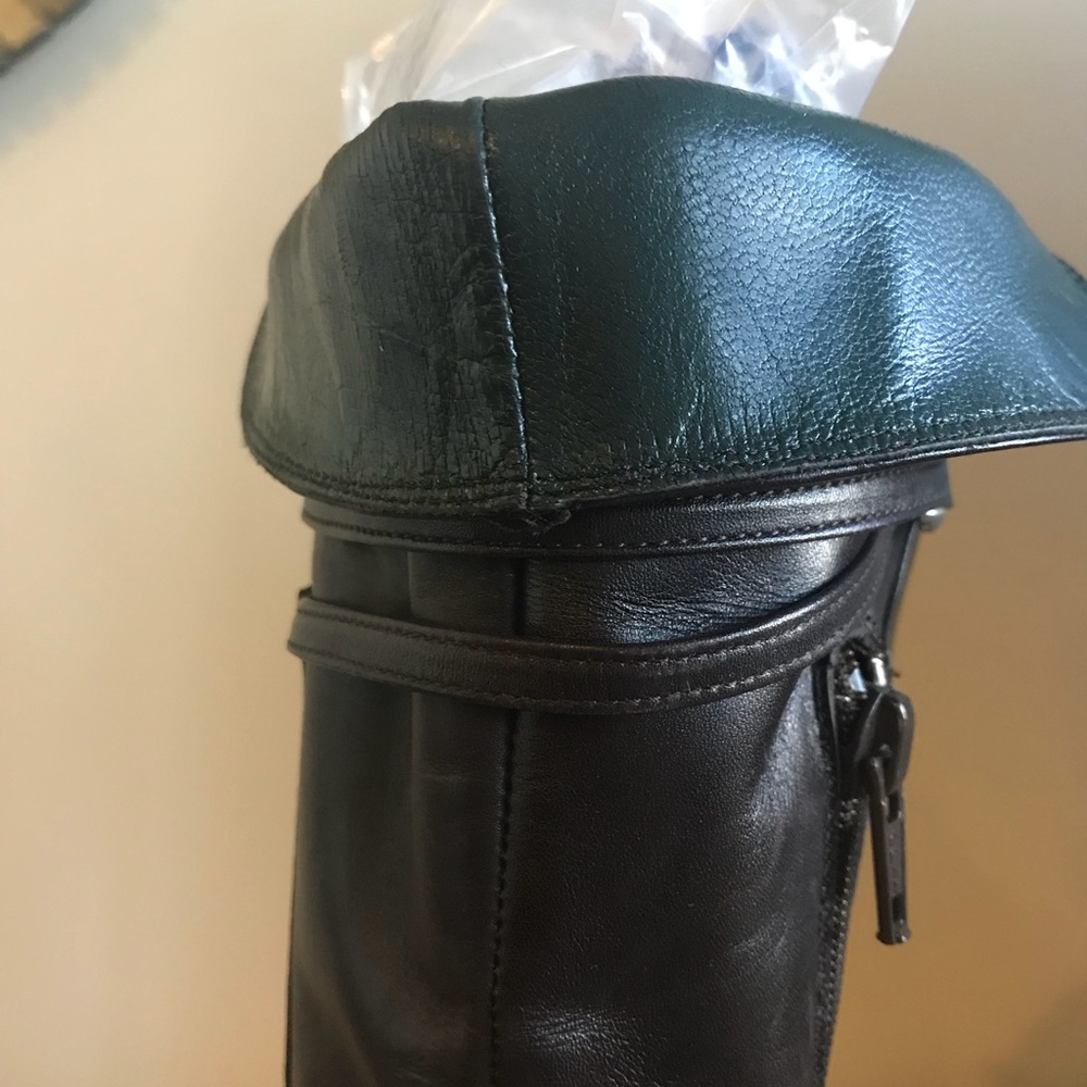 Italian designer brown leather boots